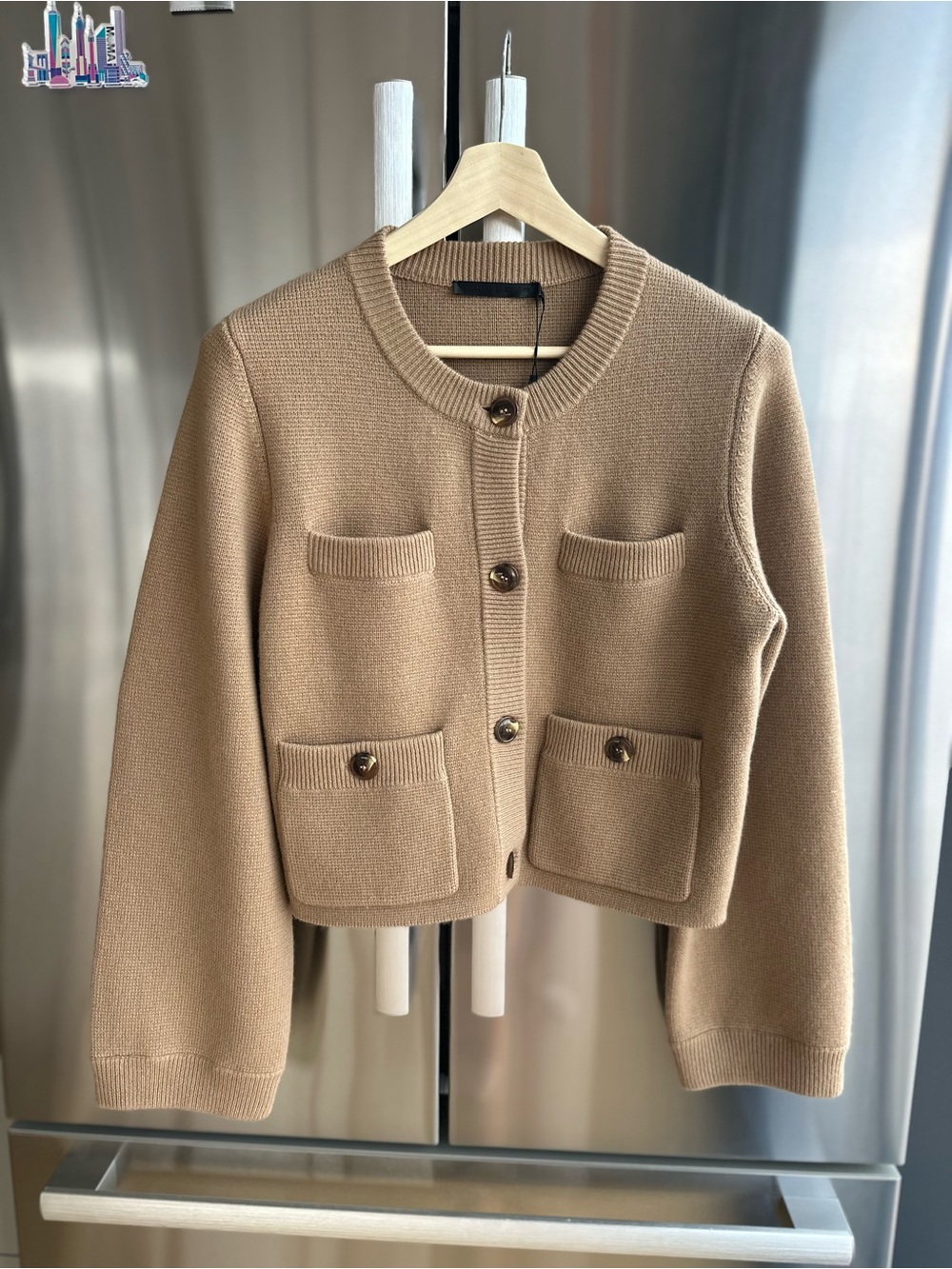 NWT Jenni Kayne Charlotte Cardigan camel brand new style cashmere wool medium